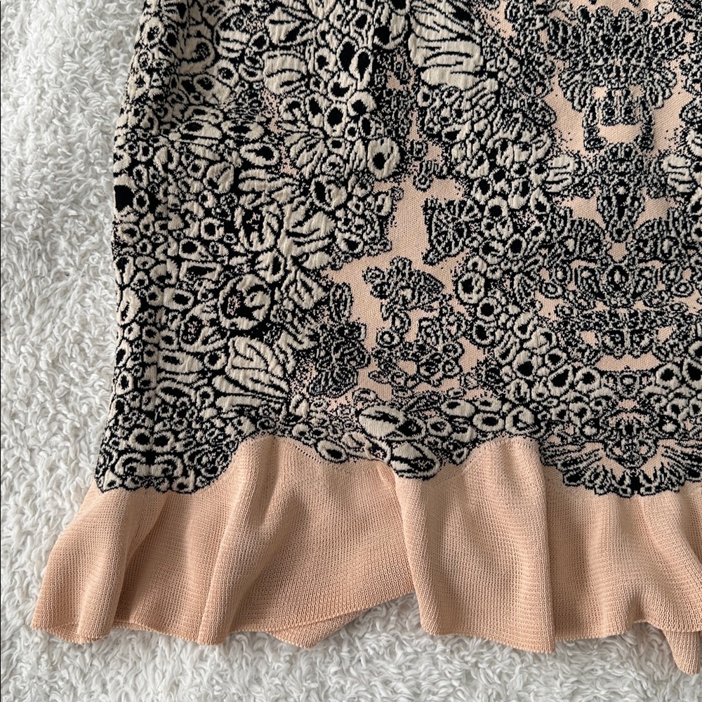 Alexander McQueen Sleeveless Blush Black Motif Jacquard Knit Dress Size L - Picture 14 of 16